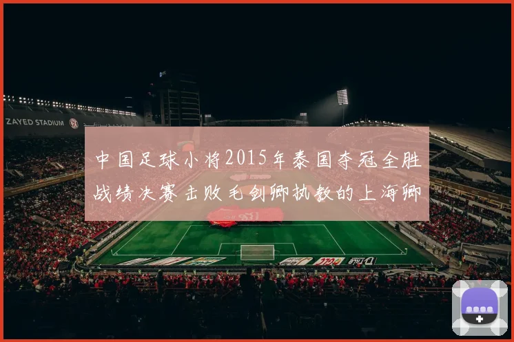 中国足球小将2015年泰国夺冠全胜战绩决赛击败毛剑卿执教的上海卿训